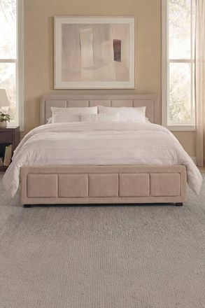 Home Discount Vida Designs Vanita Double & King Ottoman Storage Bed & Mattress in Beige | Size: Double