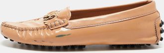 Tod's Tods Beige Patent Slip On Loafers