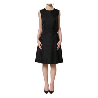Dolce & Gabbana Midi Dresses, female, Black, Size: S Flared A-line Dress