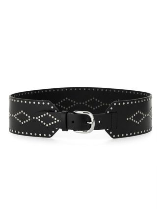 Isabel Marant Neutrals Lucie Wide Studded Leather Belt