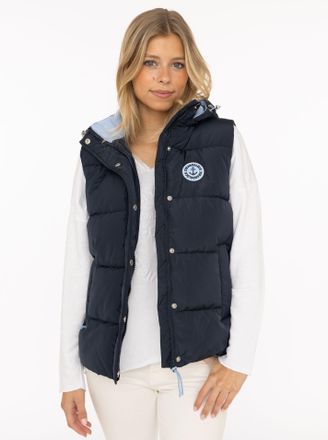 Zwillingsherz Steppweste ZWILLINGSHERZ Strandgl&uuml;ck, Damen, Gr. XXL, marine, Web, Obermaterial: 100% Polyester, unifarben, h&uuml;ftbedeckend, ohne Ausschnitt, Westen Ste