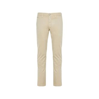 Jacob Cohen Chinos, male, Beige, Size: W40 Logo Plaque Straight-leg Trousers