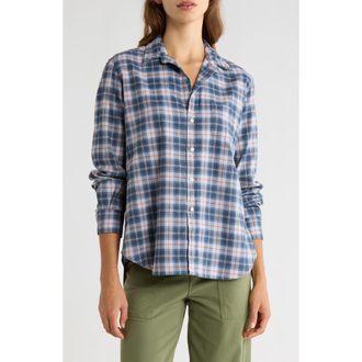 Frank & Eileen Eileen Relaxed Button-Up Shirt in Grey Red Plaid at Nordstrom Rack, Size Xx-Small