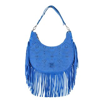 Ermanno Scervino Shoulder Bags, female, Blue, Size: ONE SIZE Canvas Hobo Bag in Terra Color