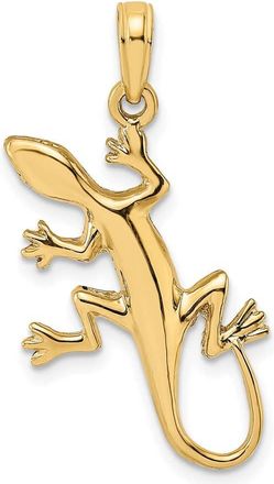 Diamond2Deal 14k Yellow Gold 2-D Gecko Charm