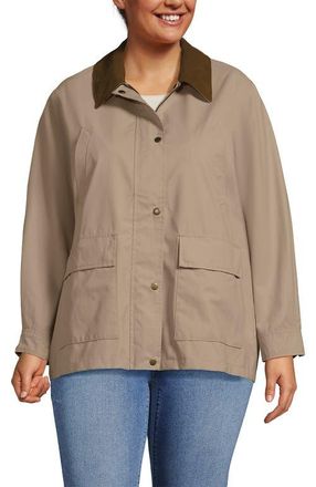 Lands End Waxed Barn Jacket in Soft Almond at Nordstrom, Size 2X