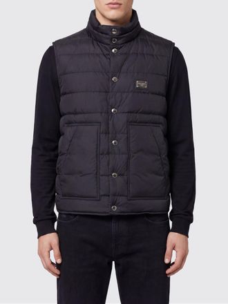 Dolce & Gabbana Gilet imbottito in nylon idrorepellente con collo alto