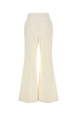 Givenchy Womens White Linen Wide-Leg Pant Offwhite Exterior: Pantaloni