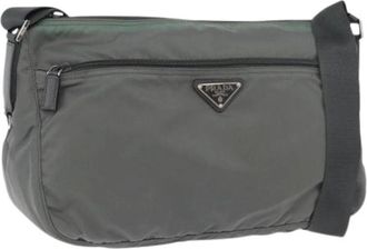 Prada Pre-owned Cross Body Bags, female, Green, Size: ONE SIZE Pre-owned Vintage Nylon Shoulder Bag