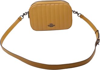 Coach Jes Quilted Double-Zipped Camera Bag in Yellow Leather