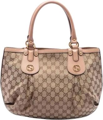 Gucci Pre-owned Scarlett Tote Bag - Dames - Vintage Shopper - Beige - ONE Size - Leer - Vintage