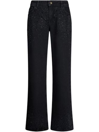 Liu Jo Jeans met wijde pijpen en stras - Zwart