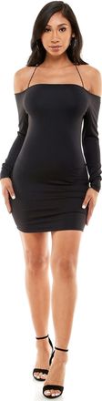 Bebe Womens Off Shoulder Cross Neck Mini Dress