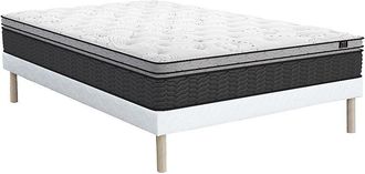 Vente-Unique Conjunto somier + colch&oacute;n h&iacute;brido de muelles ensacados y cubrecolch&oacute;n GAMIANI de YSMEE - 35 cm de grosor - 160 x 200 cm