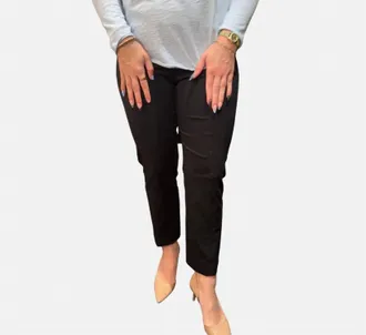 Elliott Lauren Slim Straight Crop Pants In Black