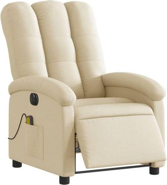 vidaXL Sill&oacute;n Reclinable De Masaje El&eacute;ctrico Tela Color Crema Vidaxl