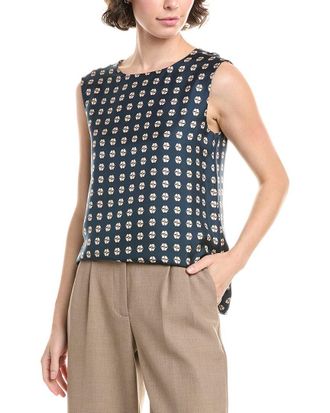 Max Mara S Max Mara Timetop Reversible Silk Top