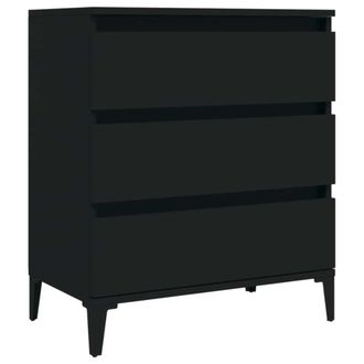 vidaXL Aparador De Madera Contrachapada Negro 60x35x70 Cm Vidaxl