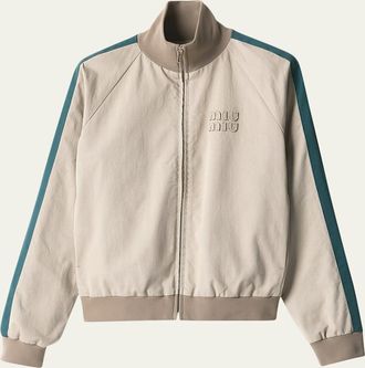 Miu Miu Sleeve-Stripe Zip Track Jacket
