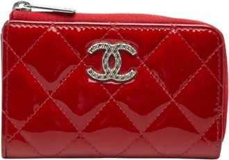 Chanel Red Color Patent Leather Coin Purse/Coin Case (Pre-Owned)