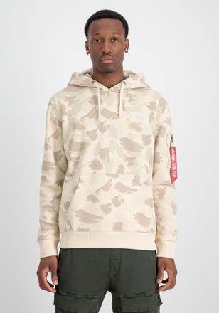 Alpha Industries Hoodie ALPHA INDUSTRIES Backprint Hoodie Camo, Herren, Gr. M, beige (sand camo), Obermaterial: 80% Baumwolle, 20% Polyester, regular fit, Sweatshirts 