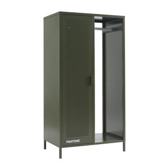 Pantone Armario de metal verde oliva con espacio para colgar h145cm