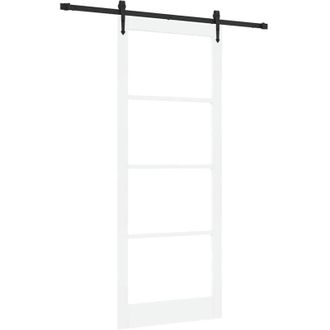 vidaXL Puerta Deslizante Manual Blanco 93 X 232 Cm Madera Y Metal Vidaxl