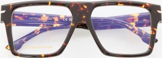 Victoria Beckham Sculpted Flat Top Frame In Havana