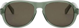 Celine CL40298I93E Aviator Full Rim Sunglasses - Green