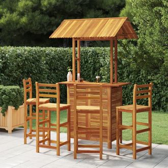vidaXL Juego Muebles De Bar De Jard&iacute;n 5 Piezas Madera Maciza De Acacia Vidaxl