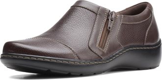 Clarks Womens Cora Giny Loafer Flat, Dark Brown Tumbled Smooth Lea, 4.5 UK