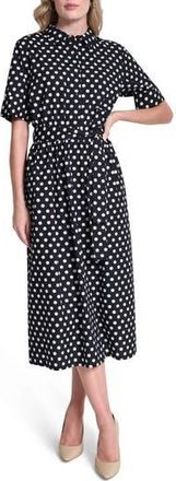 DKNY Tie Waist Shirtdress in Spring Nvay/Ivy at Nordstrom Rack, Size 12