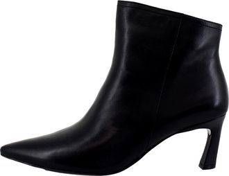 27 EDIT Leather Pointed Toe Booties Black J1765L1001 Womens