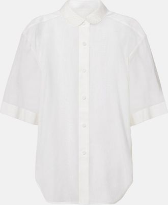 R&oacute;he Embroidered cotton muslin top