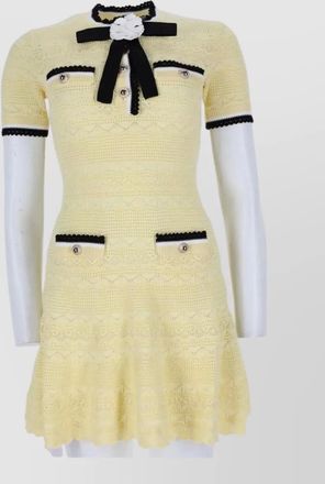 Self Portrait pointelle-knit mini dress