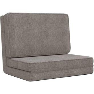 vidaXL Silla De Suelo Plegable De Tela Gris Claro Vidaxl