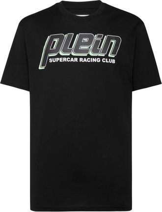 Philipp Plein T-Shirt Ronde Hals Racing Club - Heren - T-shirts - Zwart - S - Katoen - Tops