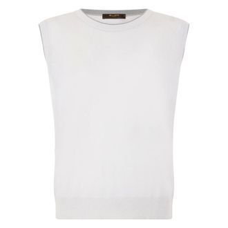 Moorer Round-neck Knitwear, female, White, Size: XL Altena Sleeveless Sweater