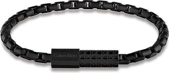 Calvin Klein Mens Contoured Link Bracelet - Black - OS