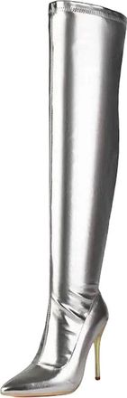 Generic Womens Sexy Over The Knee Boots Pointed Toe Super High Thin Heel Side Zipper For Banquet And Party Dressy Events