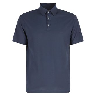 Zanone Polo Shirts, male, Blue, Size: 2XL Polo Shirt