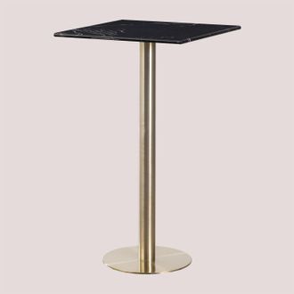 Sklum Sklum - Mesa Alta De Bar Cuadrada En M&aacute;rmol (60x60 Cm) Cosmopolitan Oro Champagne