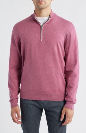 Johnnie-O Desmond Half Zip Sweater in Berry at Nordstrom, Size X-Large