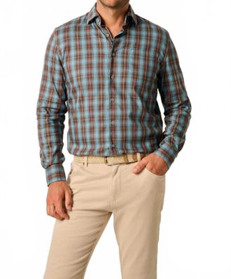 Johnnie-O Tucked Cotton Blend Button Up Shirt In Tornado