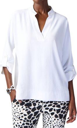 Joseph Ribkoff V-Neck Pullover Top In Vanilla