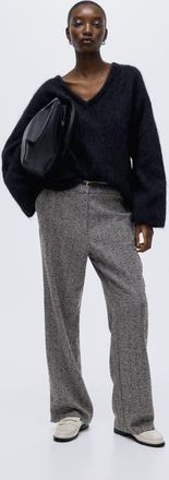H&M Tailored Trousers in Gray/herringbone-Patterned at Nordstrom, Size 12