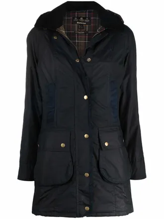Barbour hooded parka coat - women - Polyester/Cotton - 14 - Blue