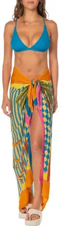 Maaji Tropic Camouflage Isla Cover-Up Pareo in Open Blue at Nordstrom