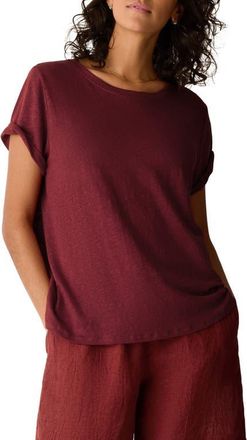 Eileen Fisher Organic Linen Crewneck T-Shirt in Sun Dried Tomato at Nordstrom, Size X-Small