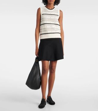 Varley Womens Varley Athena Pointelle Sweater Egret Cotton Crew Neck Pullover RED1068